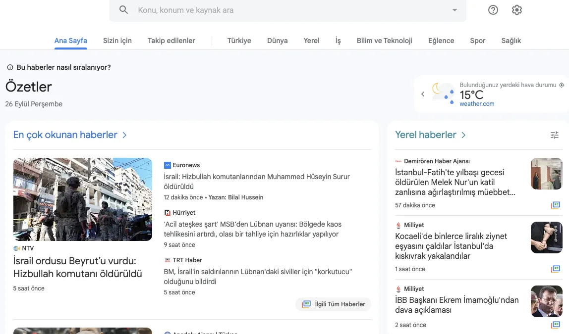 Google news - hazer yazılımı optimizesi